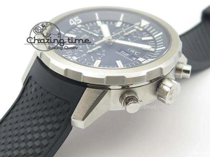 MIROTIME 0225 Aquatimer Chrono IW376803 V6F 1:1 Best Edition Black Dial On Rubber Strap A Stretchable 7280